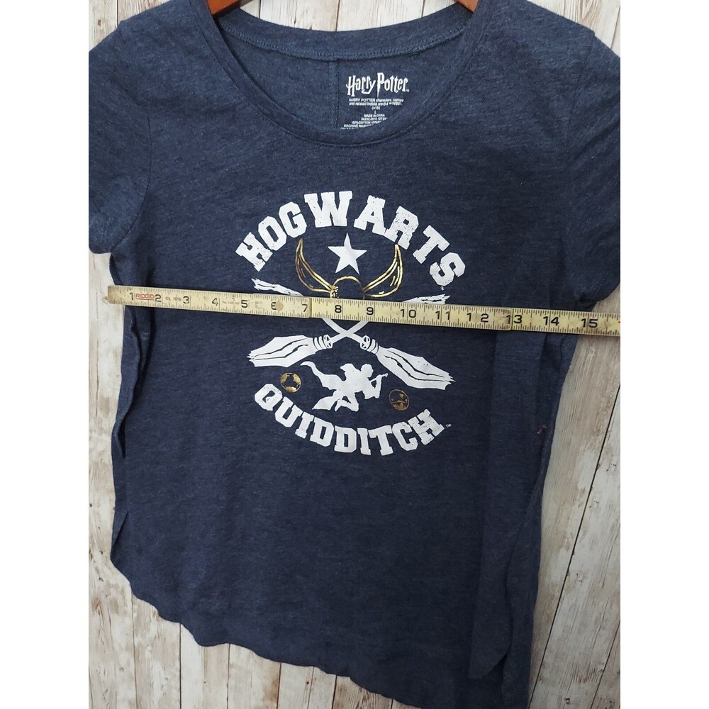 Harry Potter Hogwarts Quidditch T-Shirt With Open Bottom Blue Size Youth Large L - Picture 5 of 6